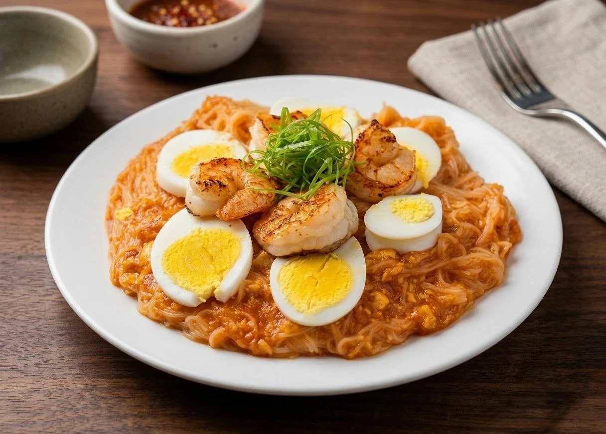 A Filipino noodle dish served at Tambayan