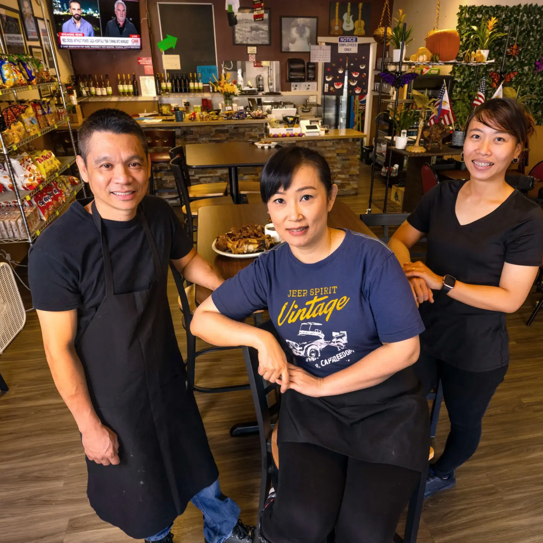 The team inside Tambayan Filipino Eatery in Larkfield, Santa Rosa