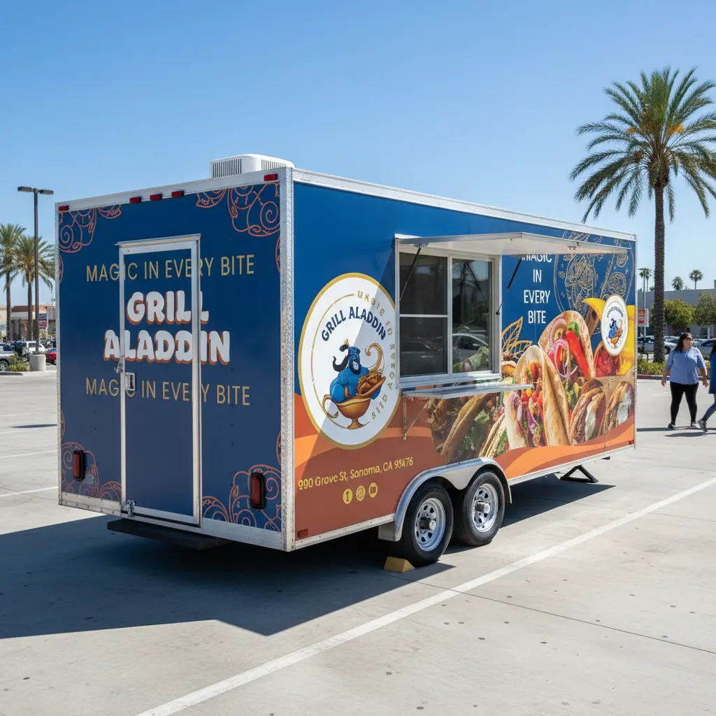 Aladdin Grill food truck serving Mediterranean food in Sonoma