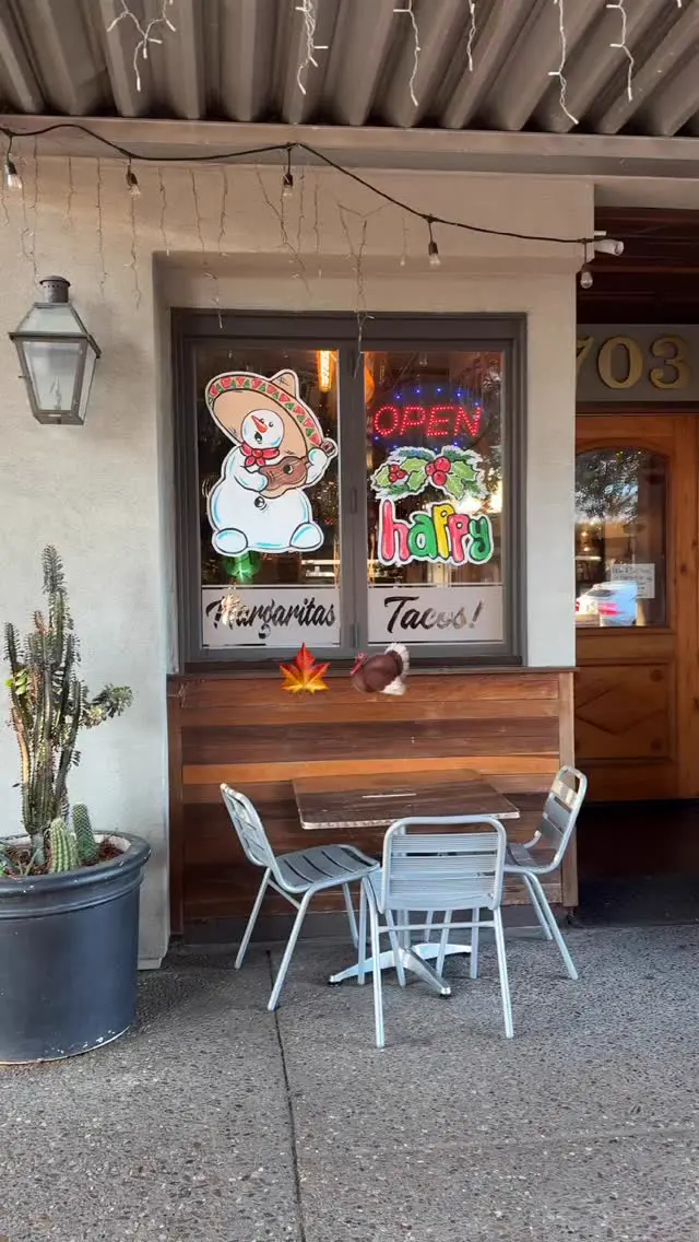 The sidewalk entrance and outdoor table at Mi Pueblo on 4th Street in downtown Santa Rosa